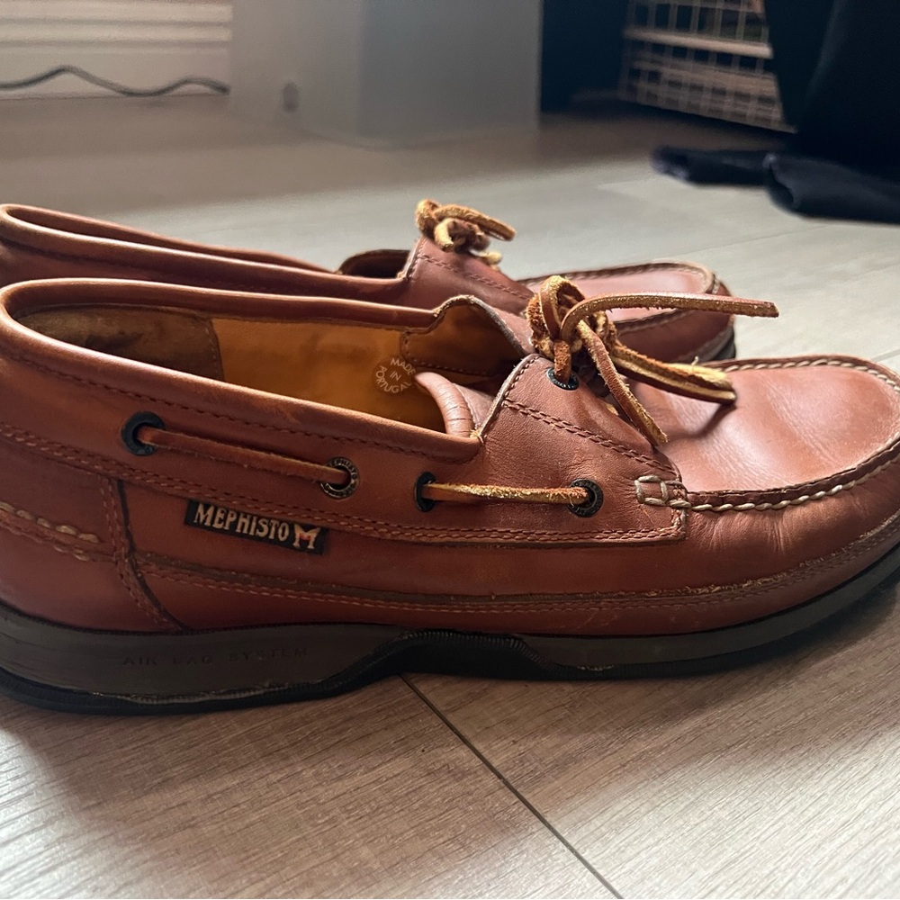Mephisto Men's Tan Leather Boat Shoes